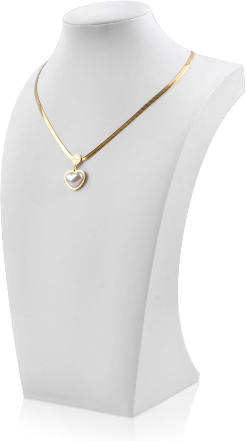 Necklace Display Bust - PU Leather Jewelry Bust Stand for Photography, Boutique & Home