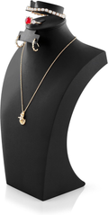 Necklace Display Bust - PU Leather Jewelry Stand for Vendors, Full Set Display for Necklaces, Bracelets, Earrings & Rings